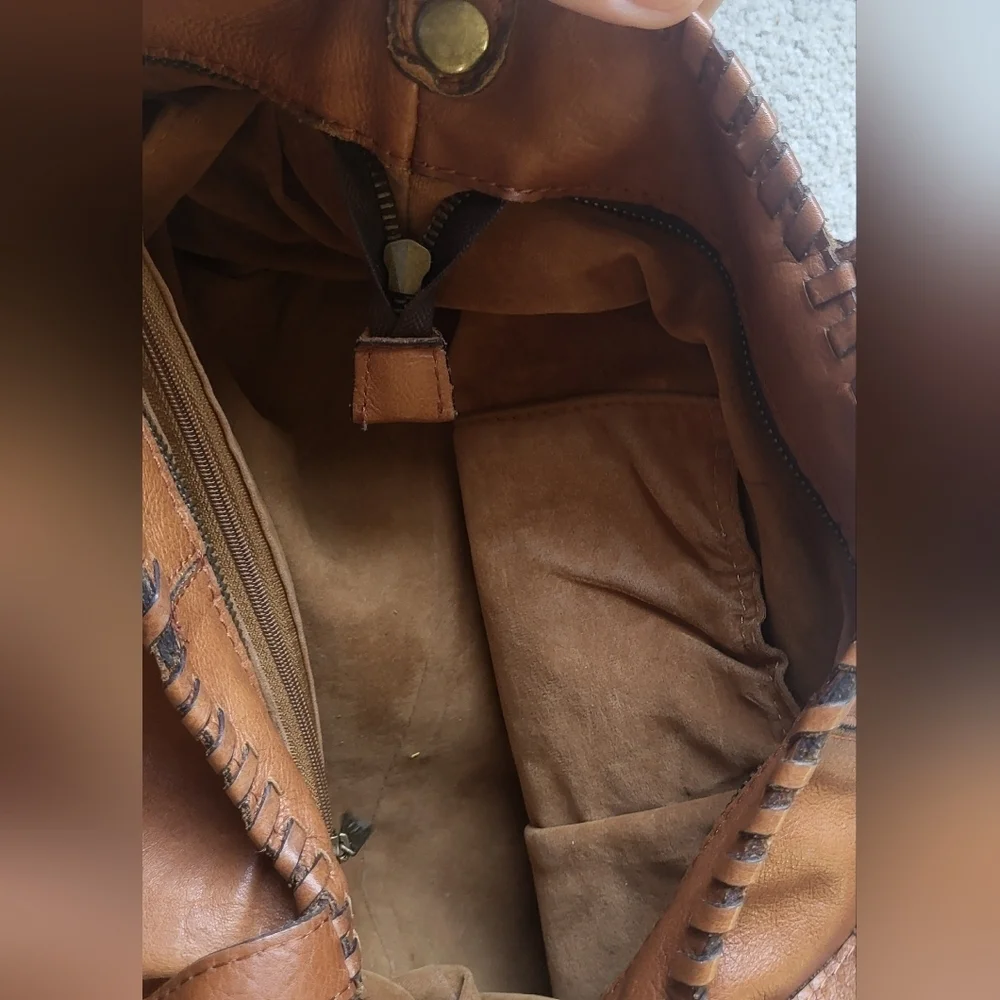 Patrica Nash Brown Leather Handbag With Top Handle or Shoulder Strap